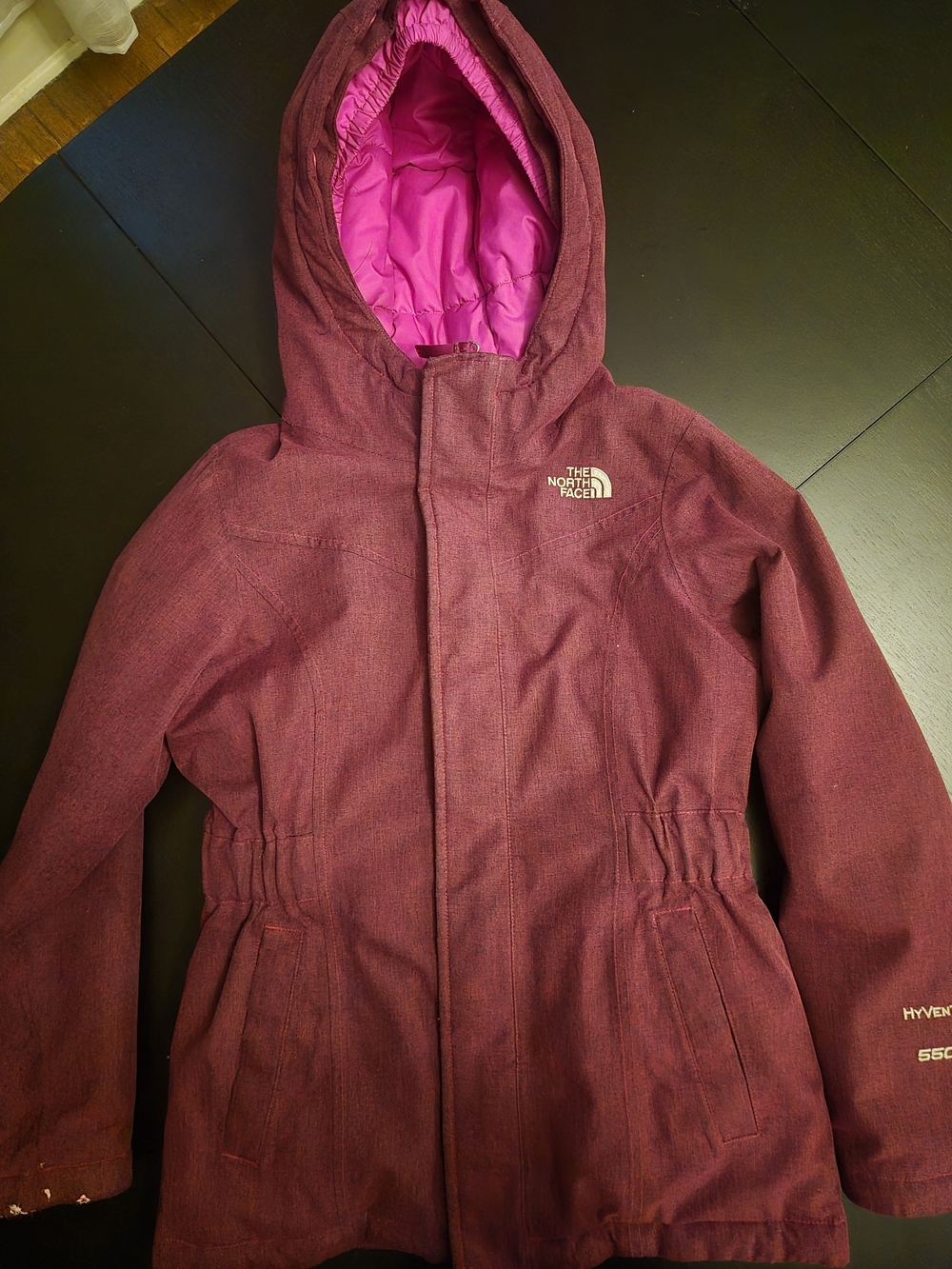 The North Face Girls' Burgundy Winter Jacket, Size 11-12 Yrs